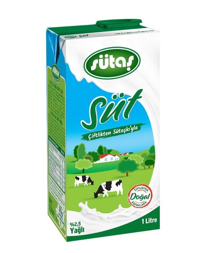 Sütaş %2,5 Yağlı Süt 1 lt ürününün görseli