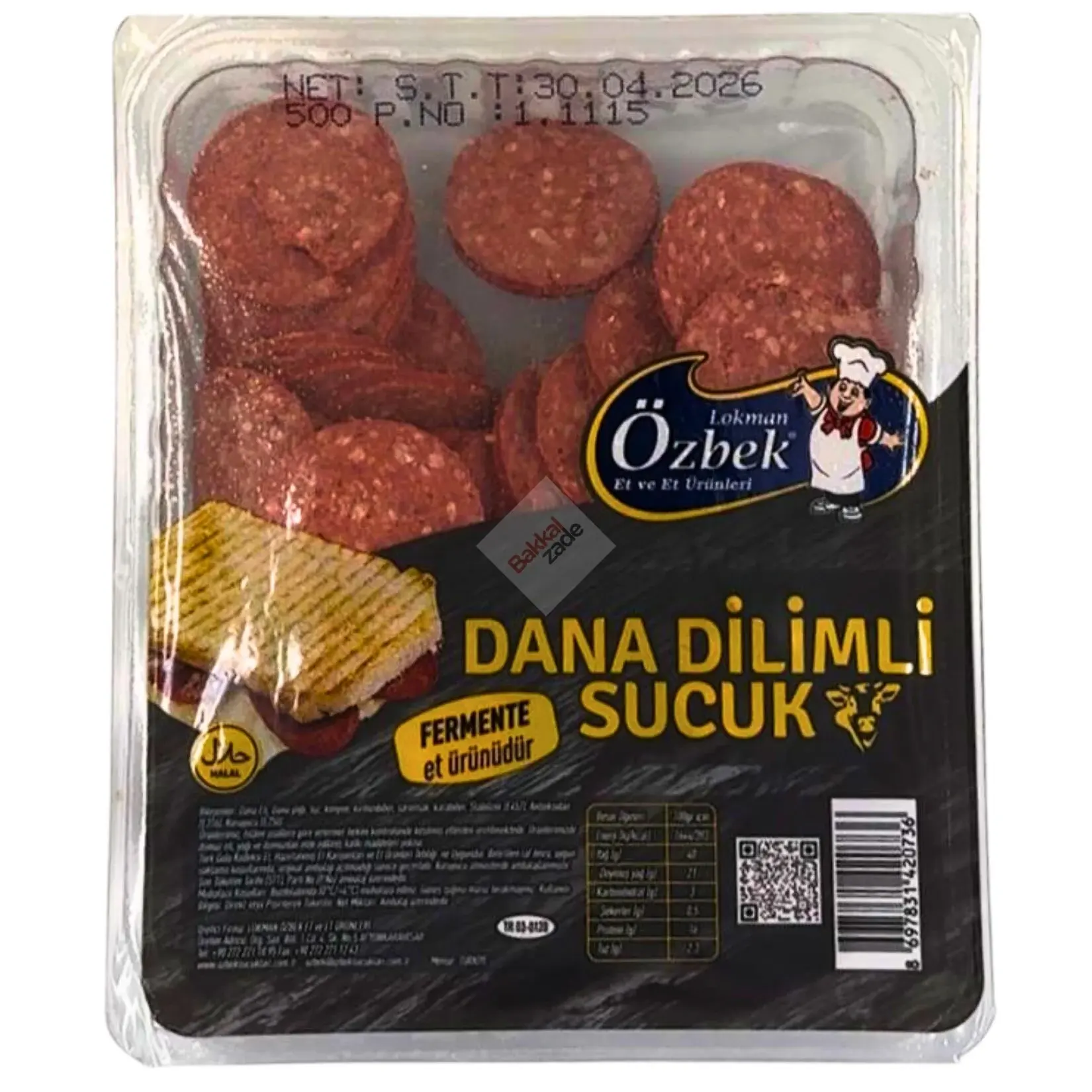 Lokman Özbek Dana Dilimli Sucuk 500 gr ürününün görseli