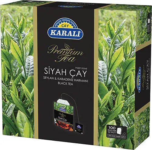 Karali Premium Siyah Çay Bardak Poşet ürününün görseli
